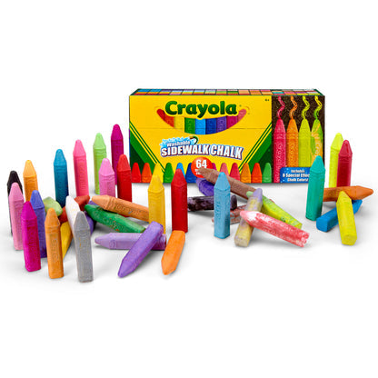 Crayola Ultimate Washable Sidewalk Chalk Set - Vibrant 64 Count