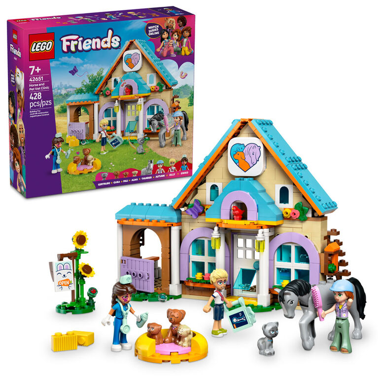 LEGO Friends Horse and Pet Vet Clinic -Veterinarian Playset for Girls and Boys